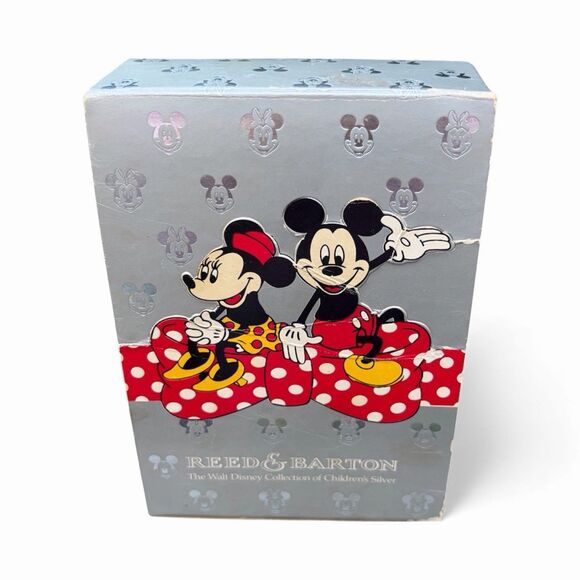 Vintage Reed & Barton Silver Plated Disney Mickey Mouse Child Baby Feeding Set - Picture 1 of 10